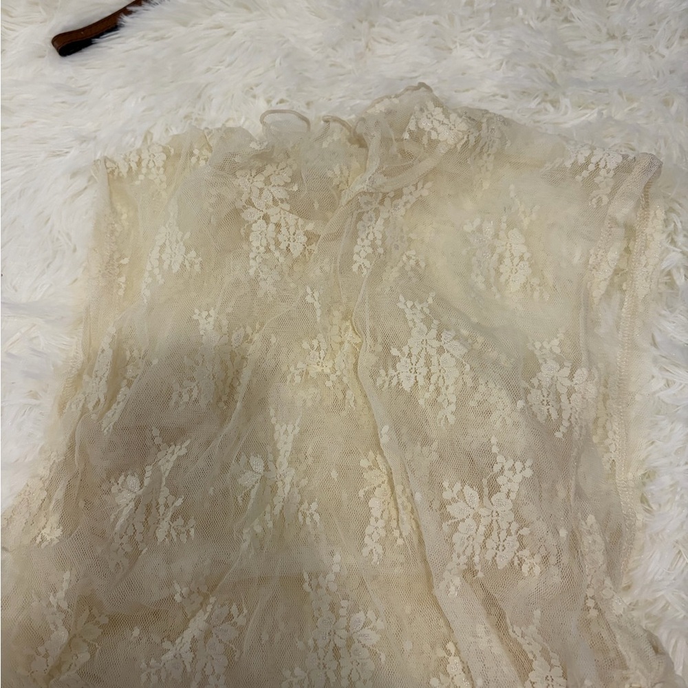 Free People Cream Lace Top